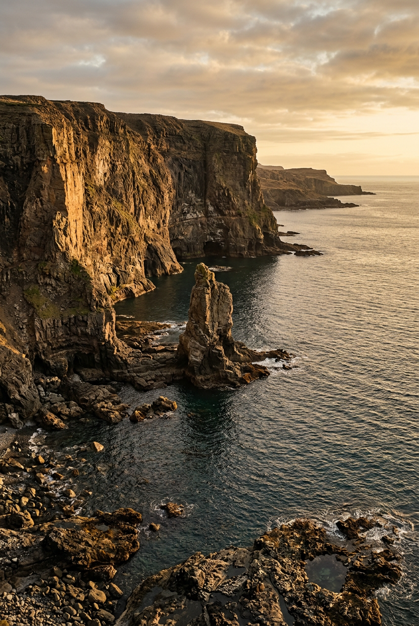Affiche des falaises d'Ecosse, poster rochers