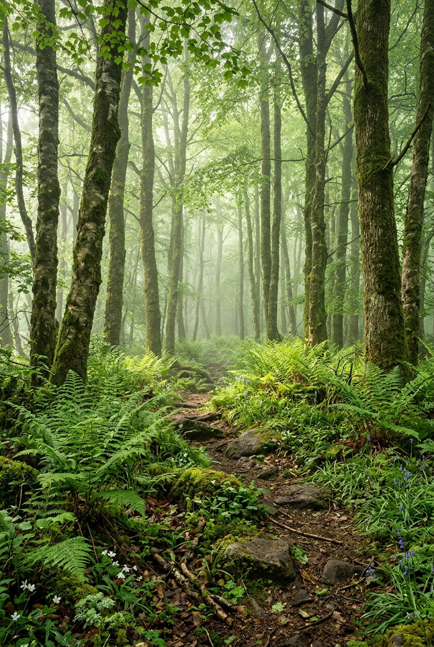 Poster de forêt, sentier de fougères