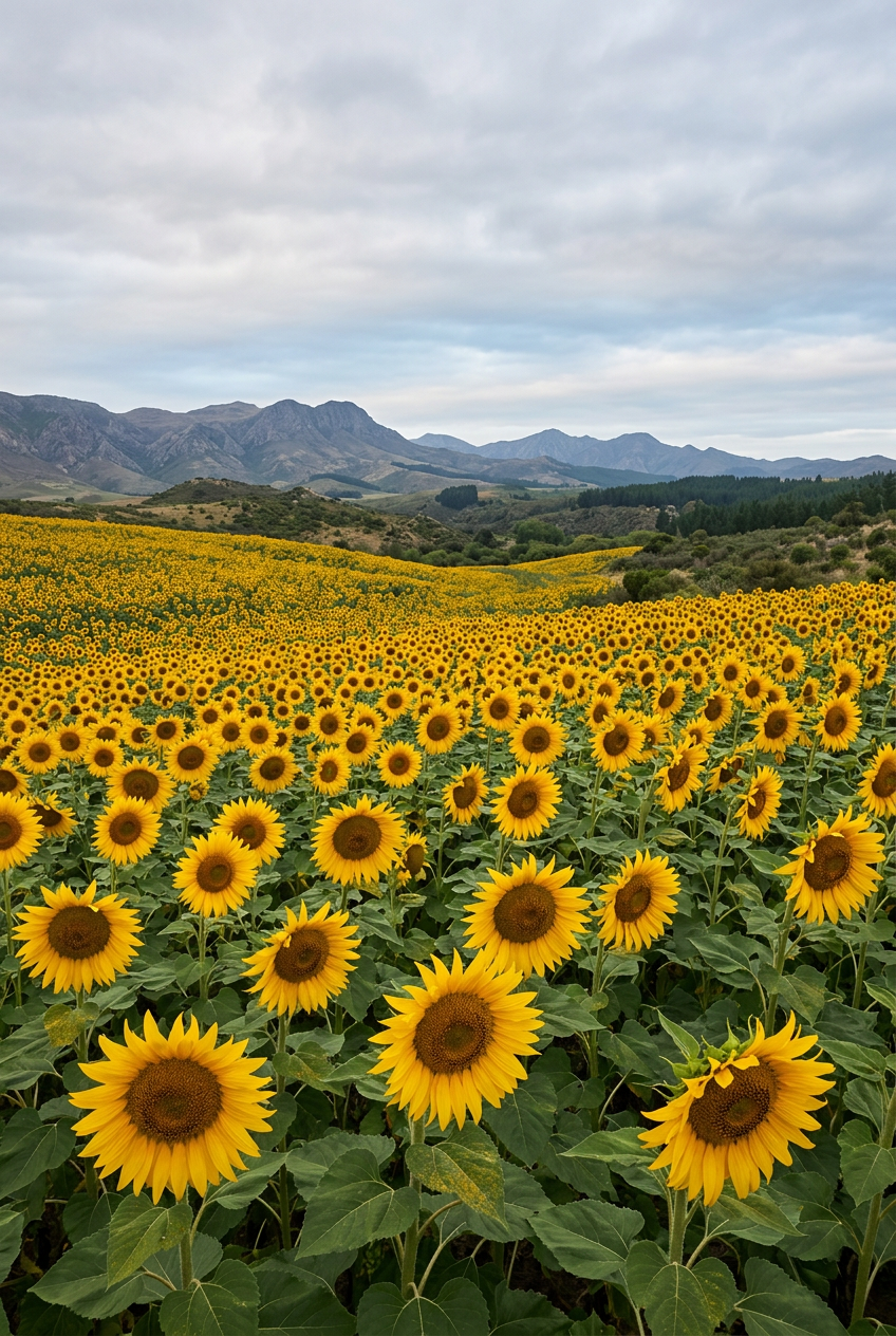 Affiche de Tournesols, poster champs de fleurs