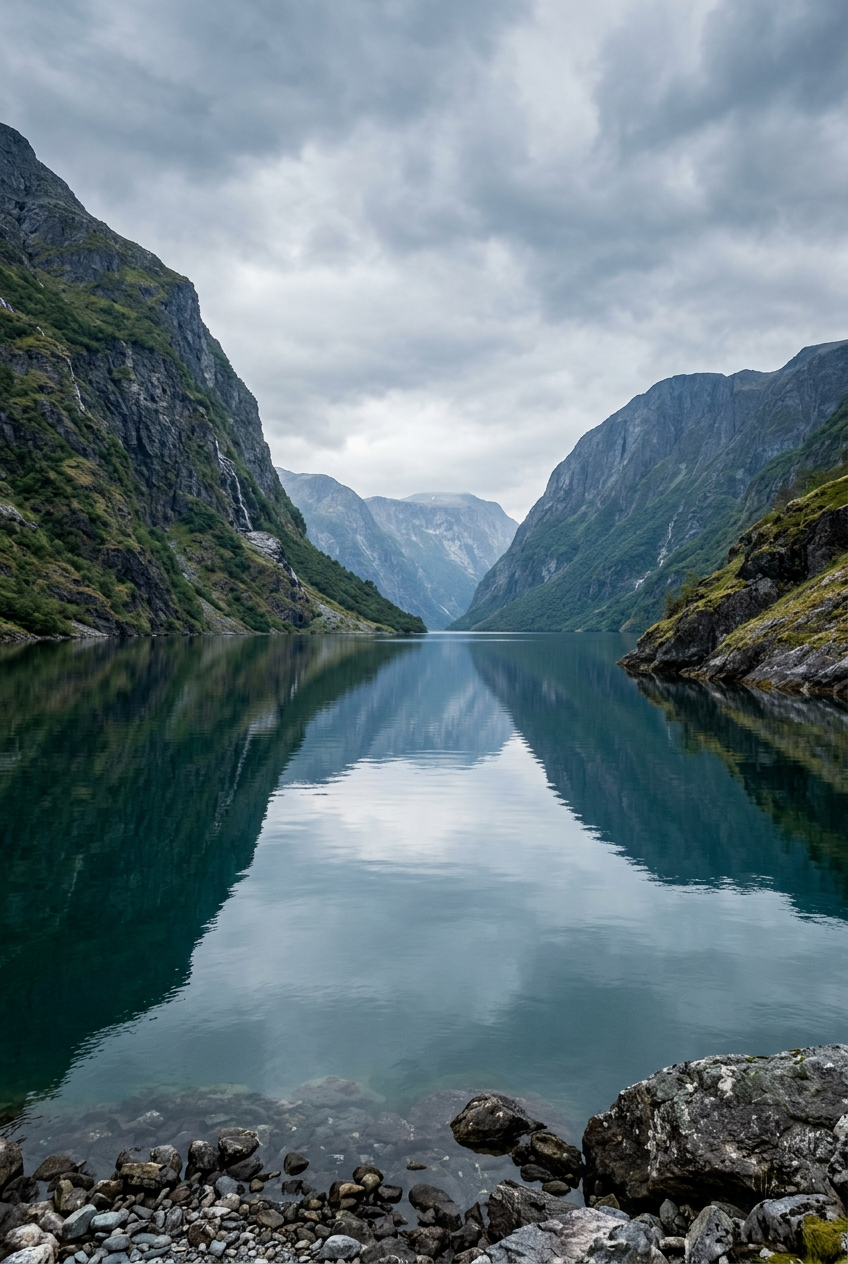 Affiche de Fjord de Norvège, poster montagnes