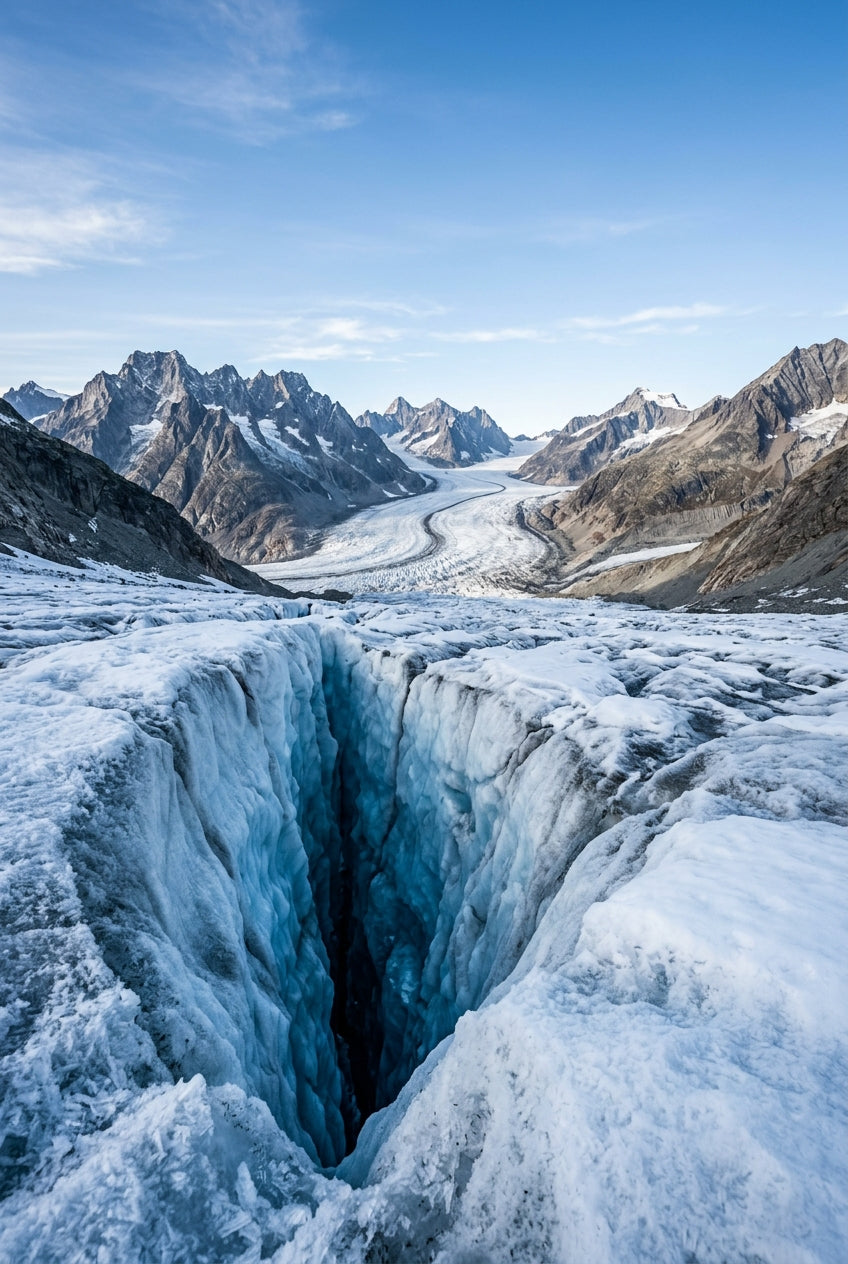 Affiche du glacier d'Aletsch, poster crevasse bleue