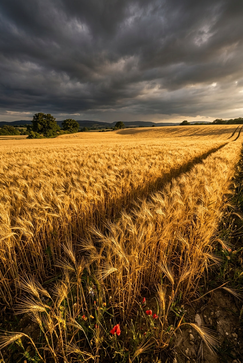 Poster de champ de blé, paysage de campagne