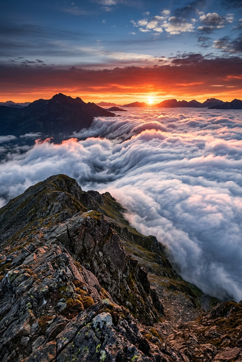 Affiche de Montagne, poster mer de nuages