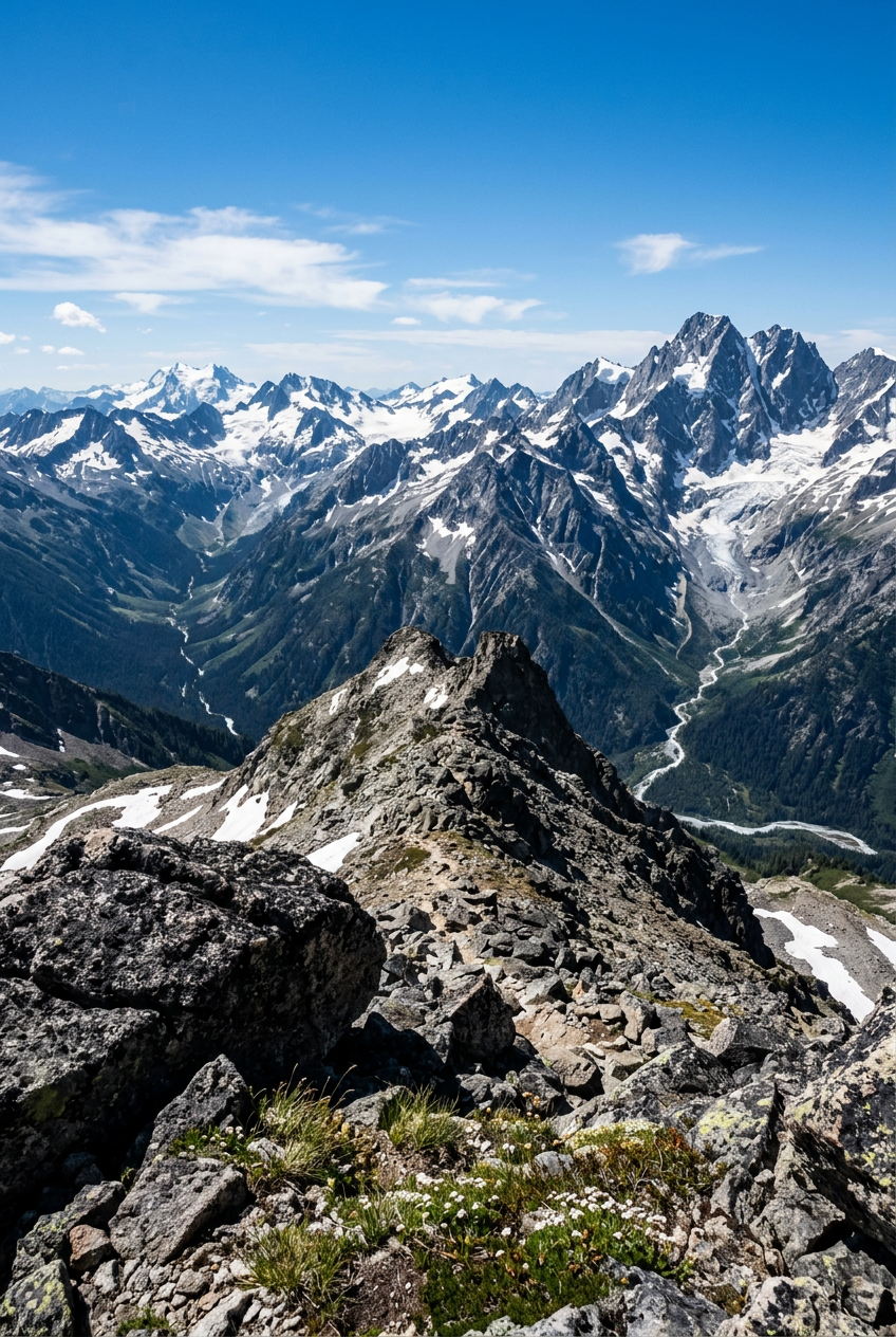Affiche de Montagne, sommets enneigés