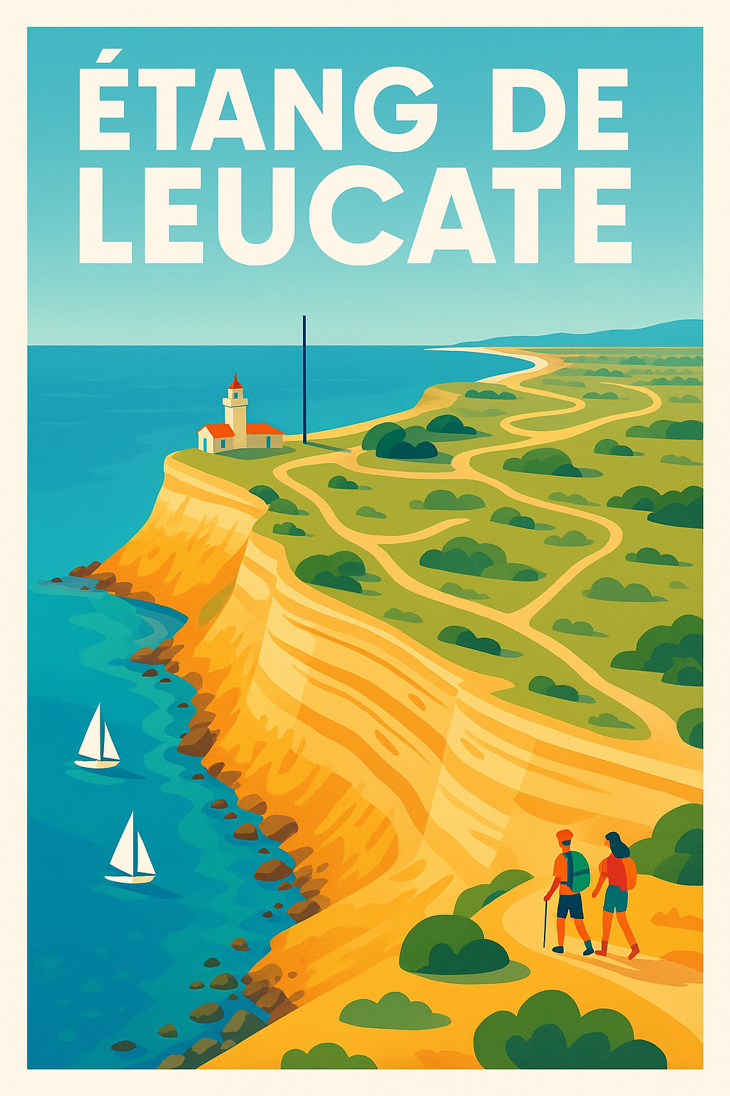 Affiche de Étang de Leucate - Entre falaises dorées et bleu azur