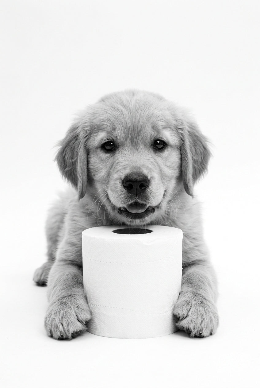 Affiche de chiot Golden Retriever, poster WC