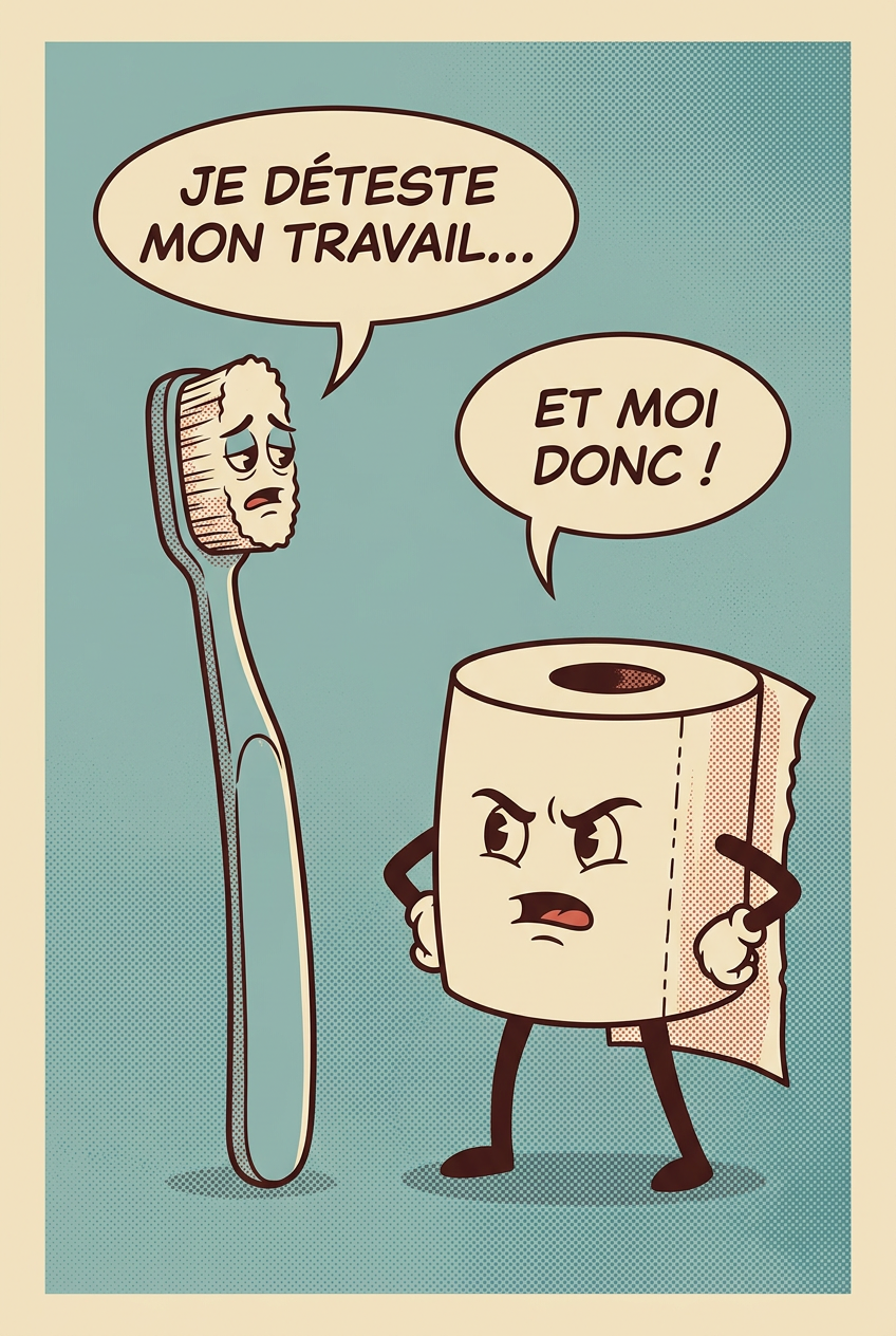 Poster Toilettes Humour, affiche vintage