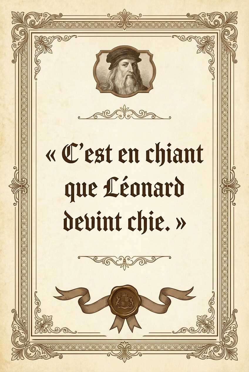 Affiche de Léonard, poster toilettes vintage