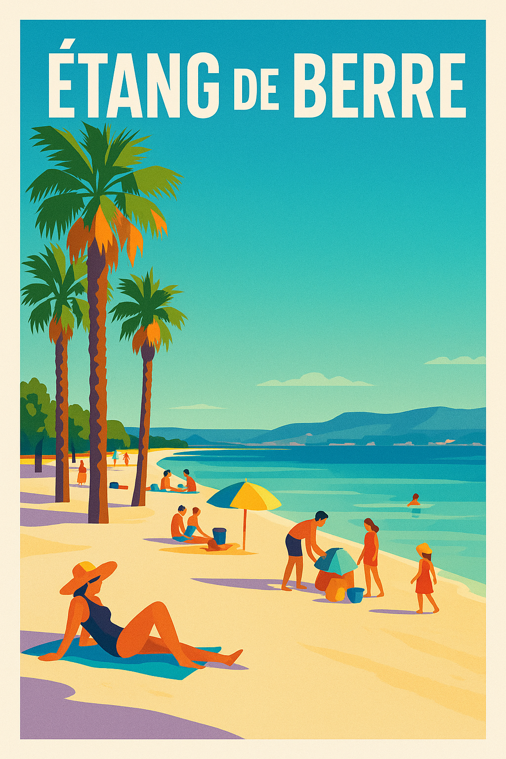 Affiche de Étang de Berre - Douceur de vivre sous les palmiers