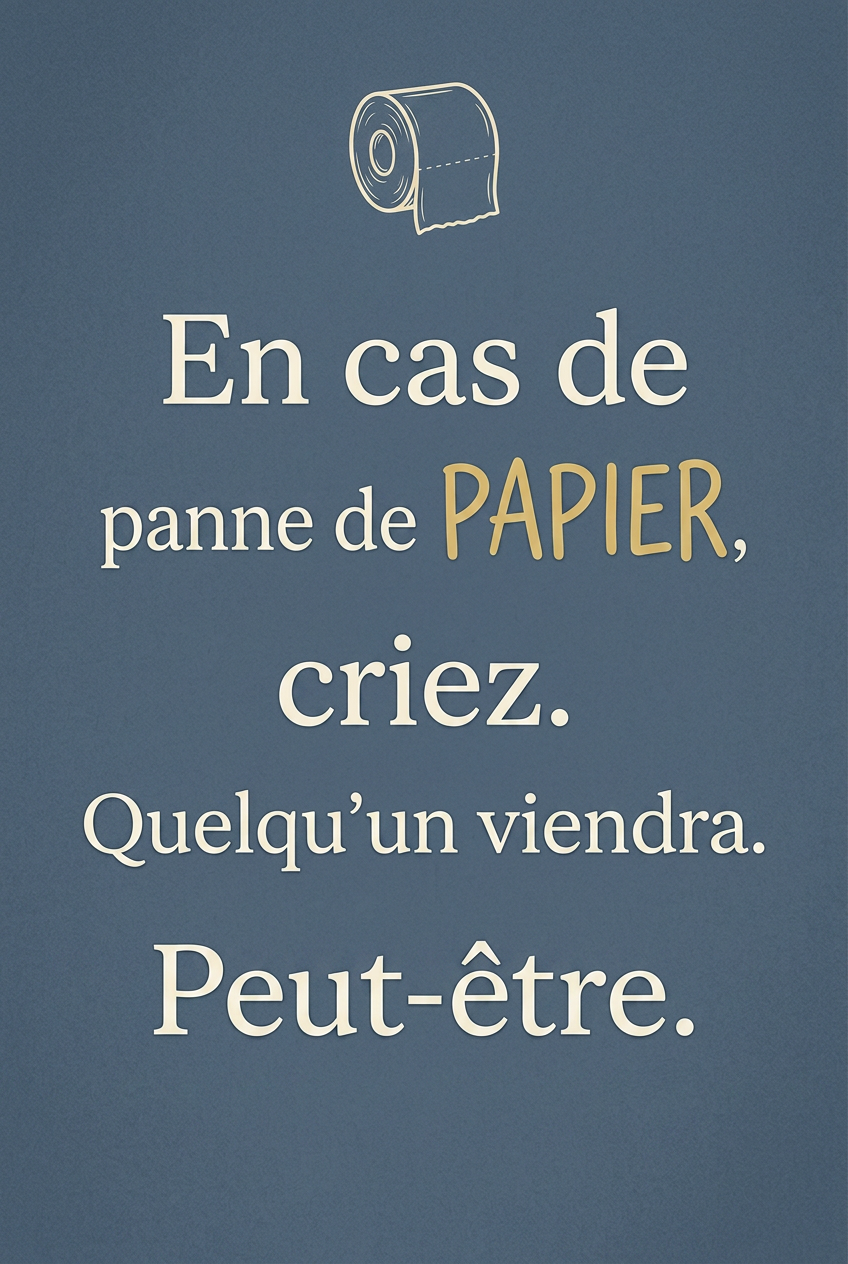 Poster Panne de Papier, affiche humour toilettes