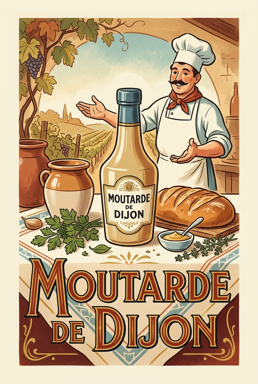 Affiche de Moutarde de Dijon, poster vintage