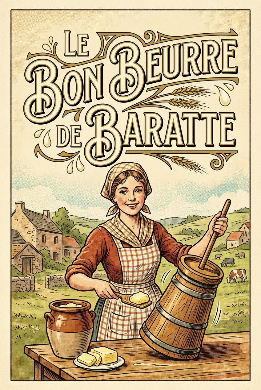 Poster du Bon Beurre de Baratte, cuisine vintage
