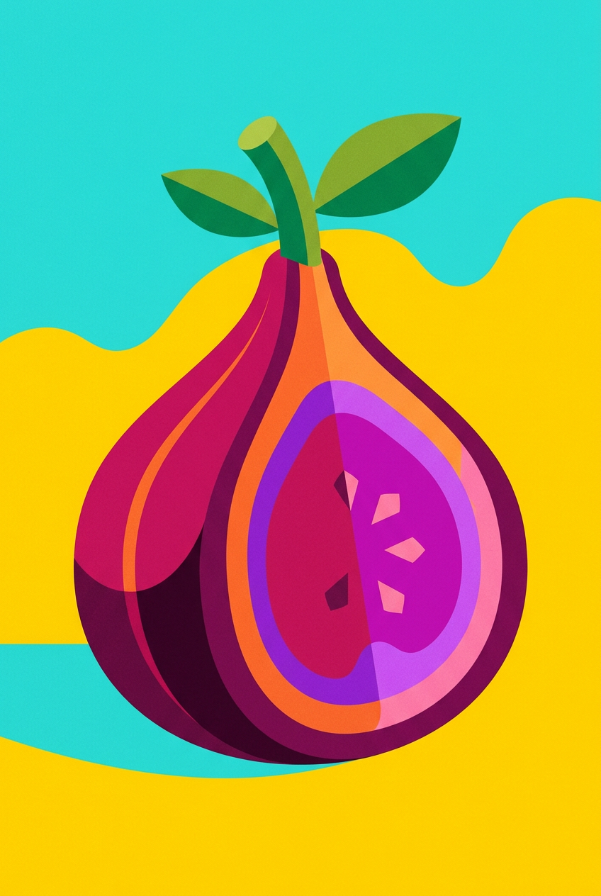 Affiche de figue, poster pop art cuisine