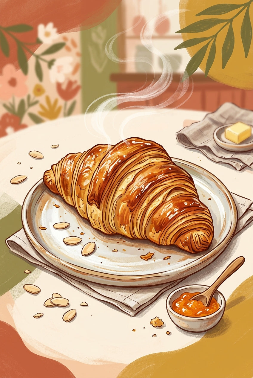 Affiche du croissant, poster viennoiserie