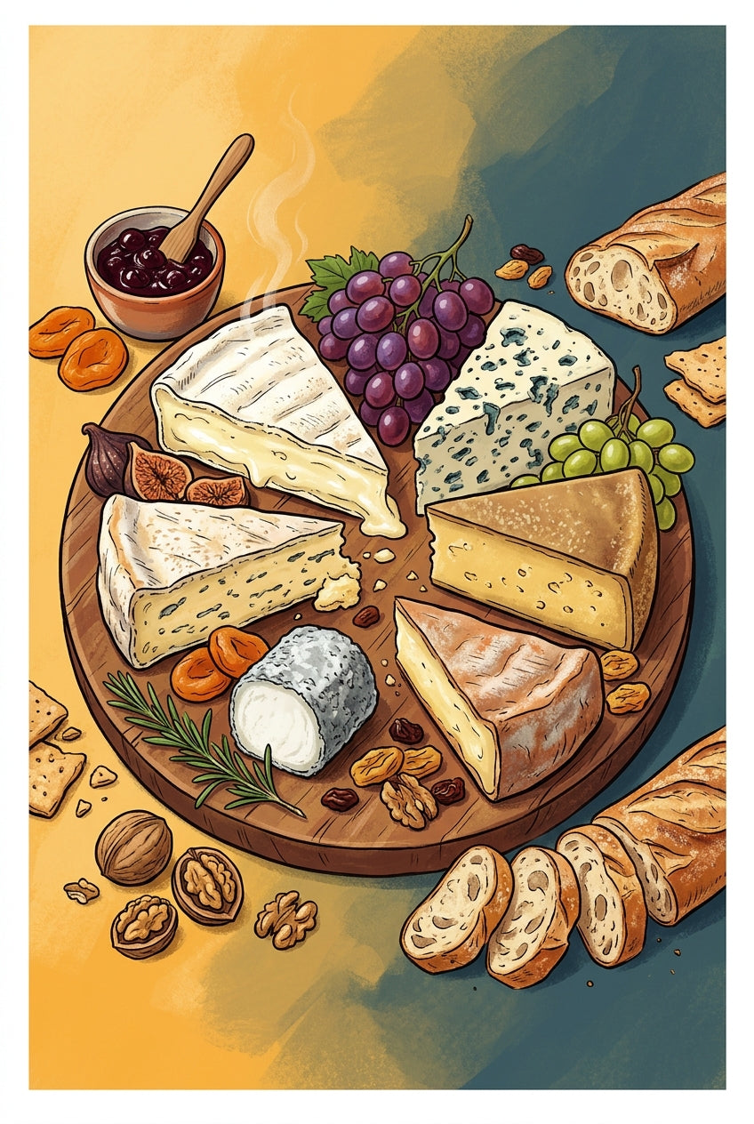 Affiche de fromage, poster plateau gourmand