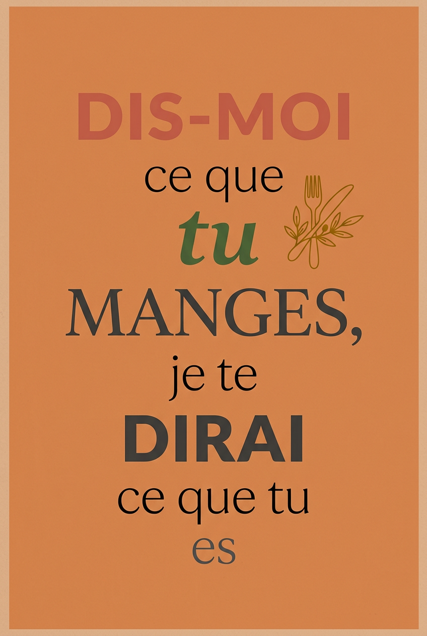 Affiche de cuisine, poster Dis-moi ce que tu manges