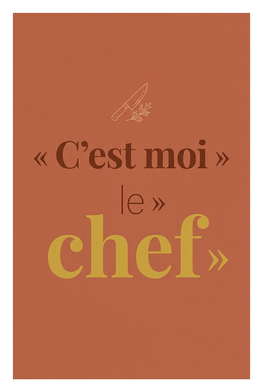 Affiche C'est moi le chef, poster terre cuite