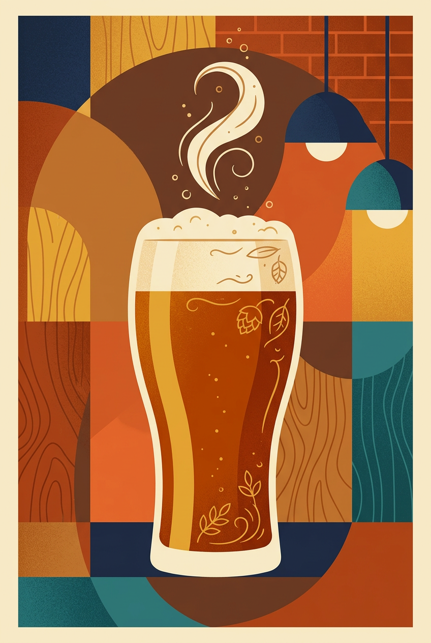 Affiche de Bière, poster style vintage
