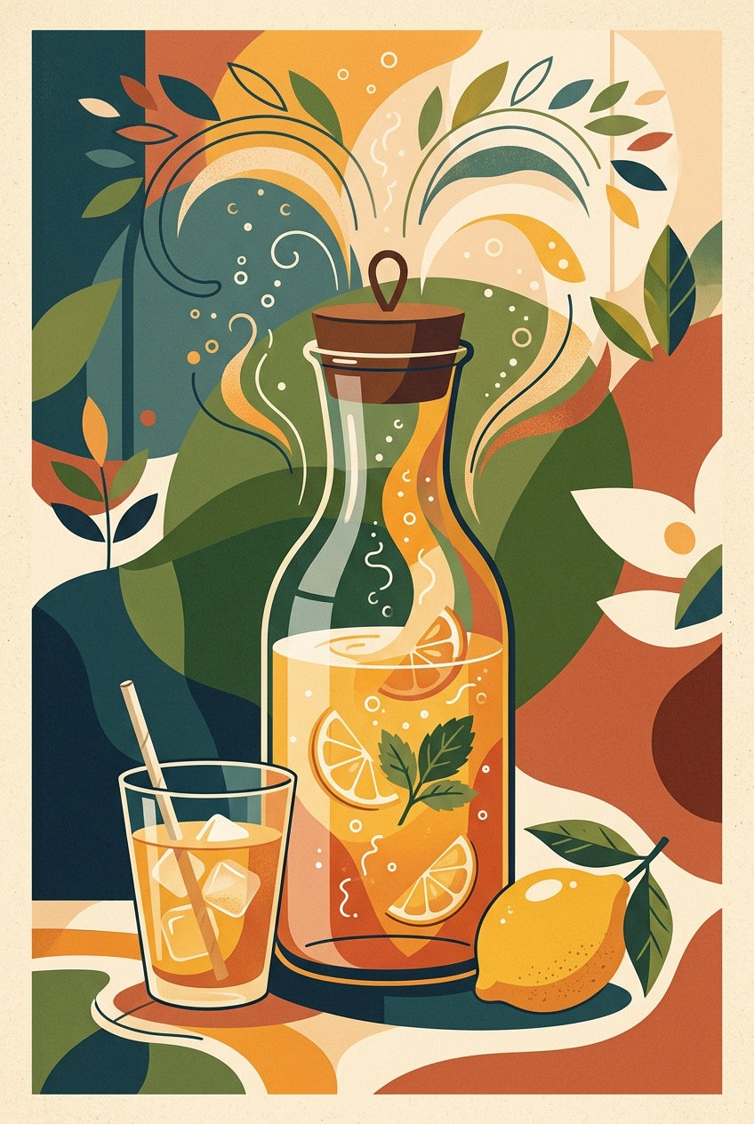 Affiche de la limonade, poster agrumes et menthe