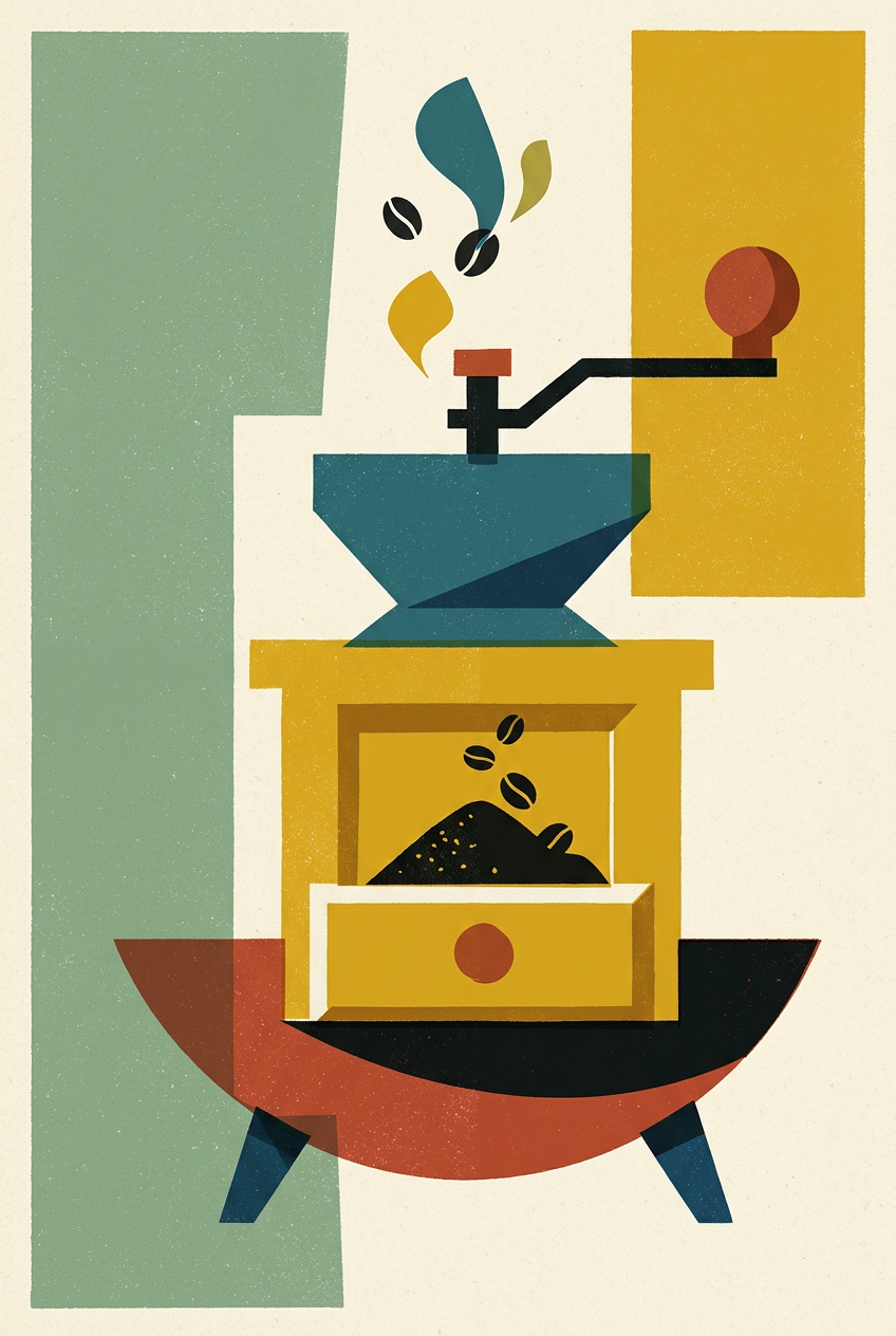 Affiche de moulin à café vintage, poster coloré