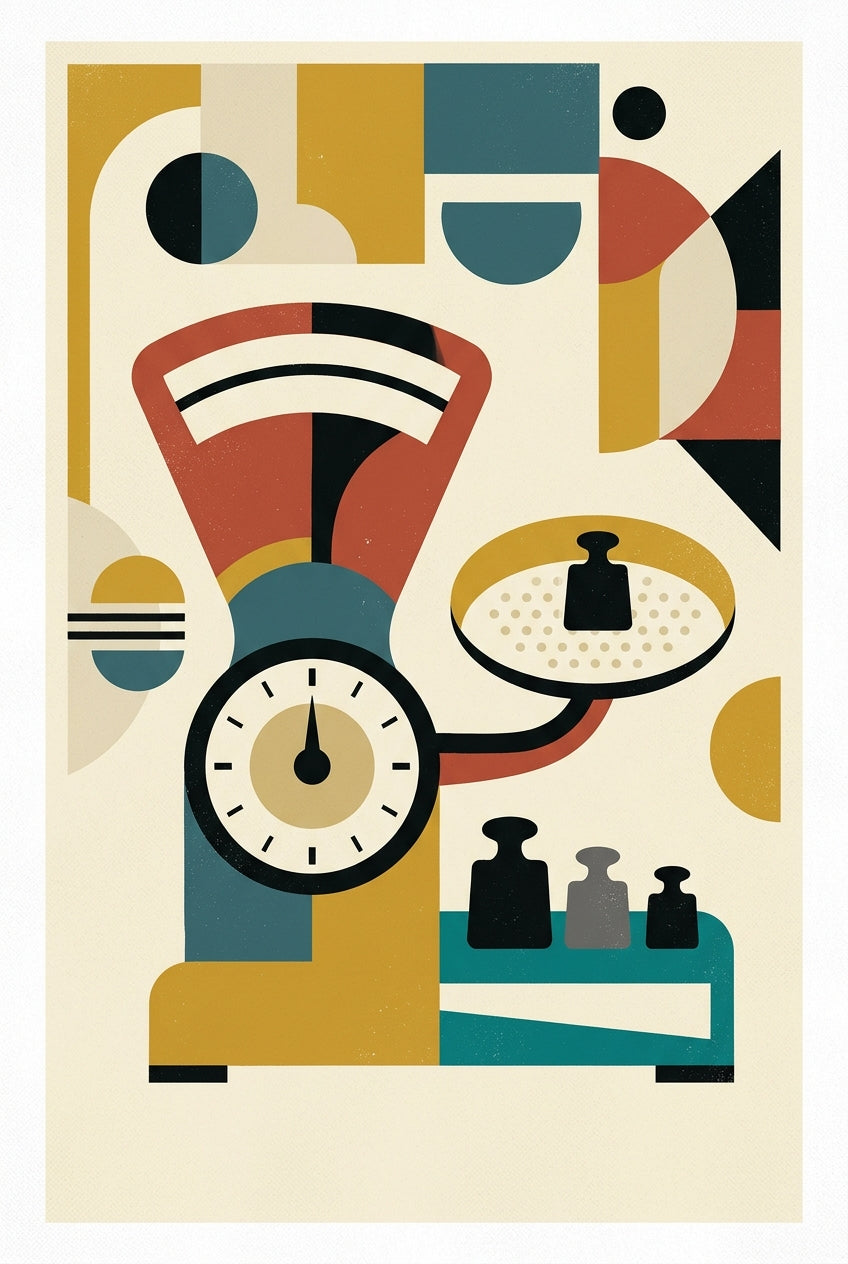 Affiche de cuisine vintage, poster rétro balance