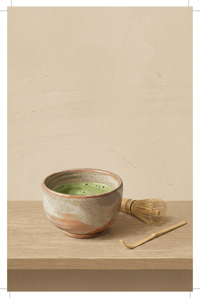 Affiche de matcha, poster bol en céramique