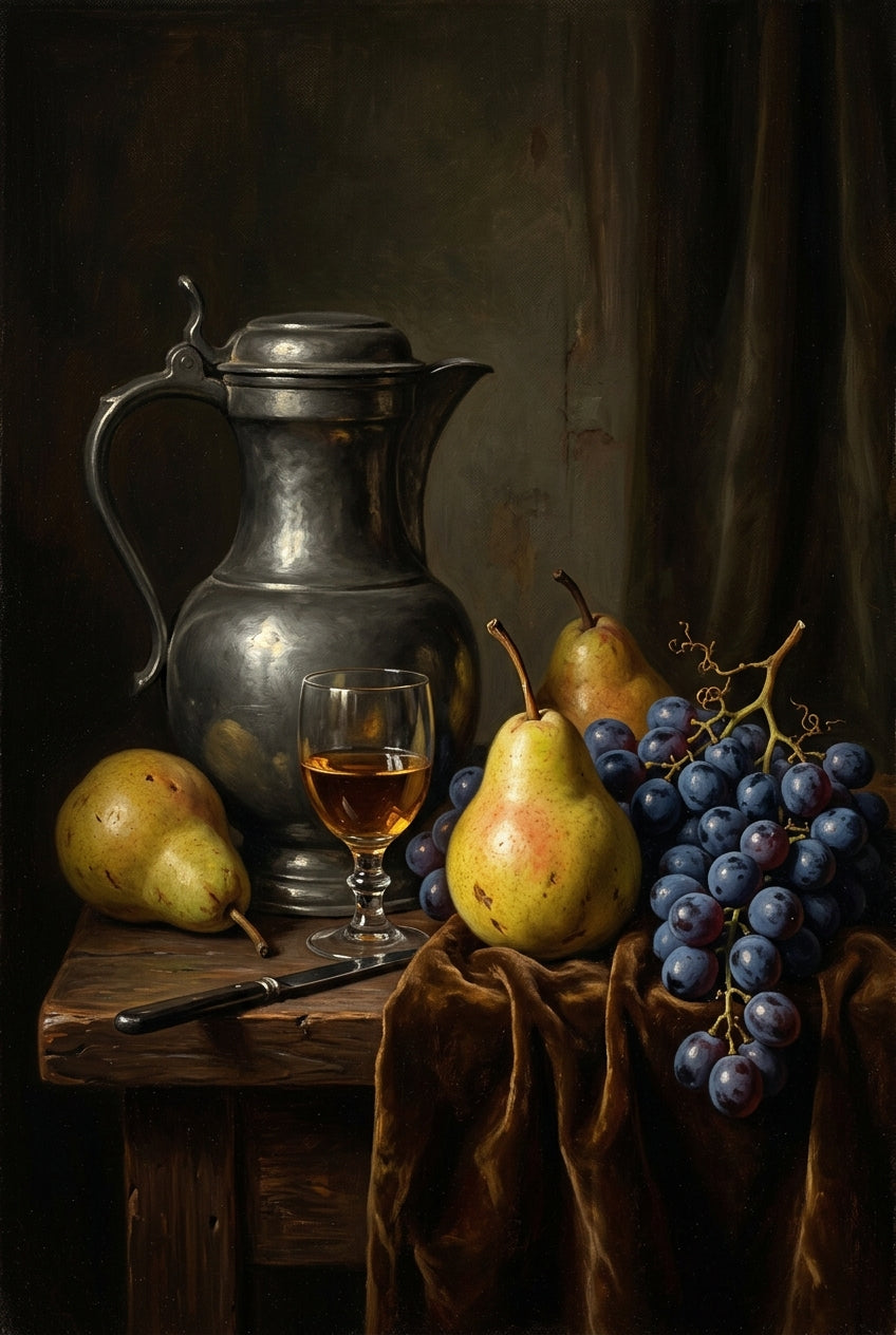 Affiche de nature morte, poster pichet en étain