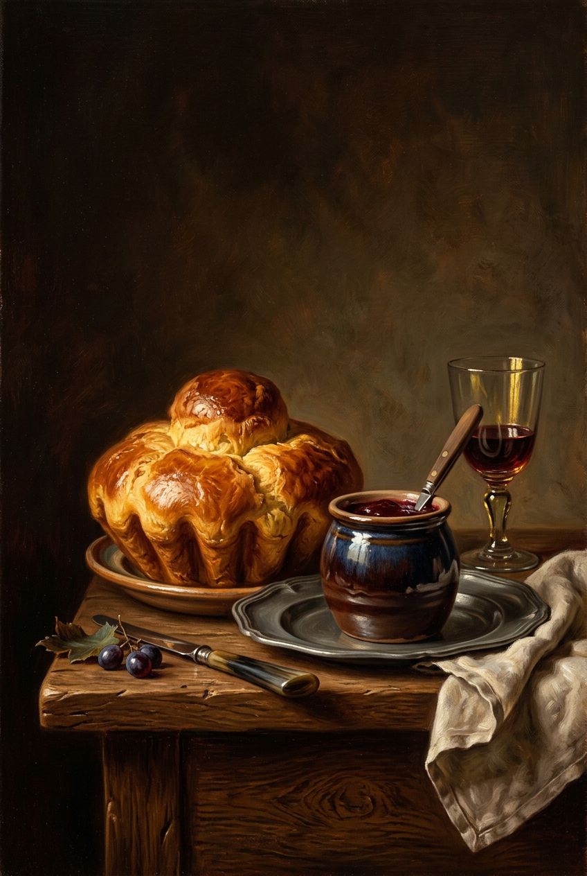 Affiche Brioche et Confiture, poster nature morte