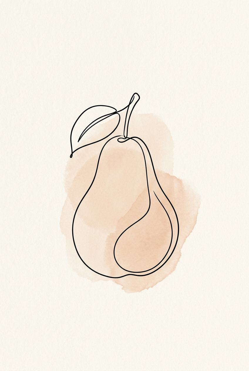 Affiche de poire, poster trait minimaliste