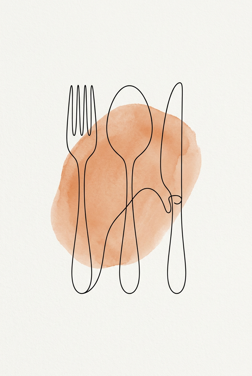 Affiche de Cuisine, poster couverts minimalistes