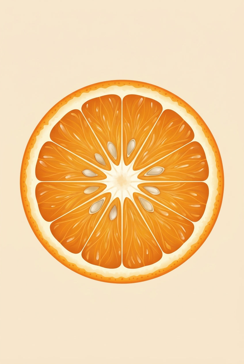 Affiche d'orange, poster tranche d'agrume - Poster pour une cuisine