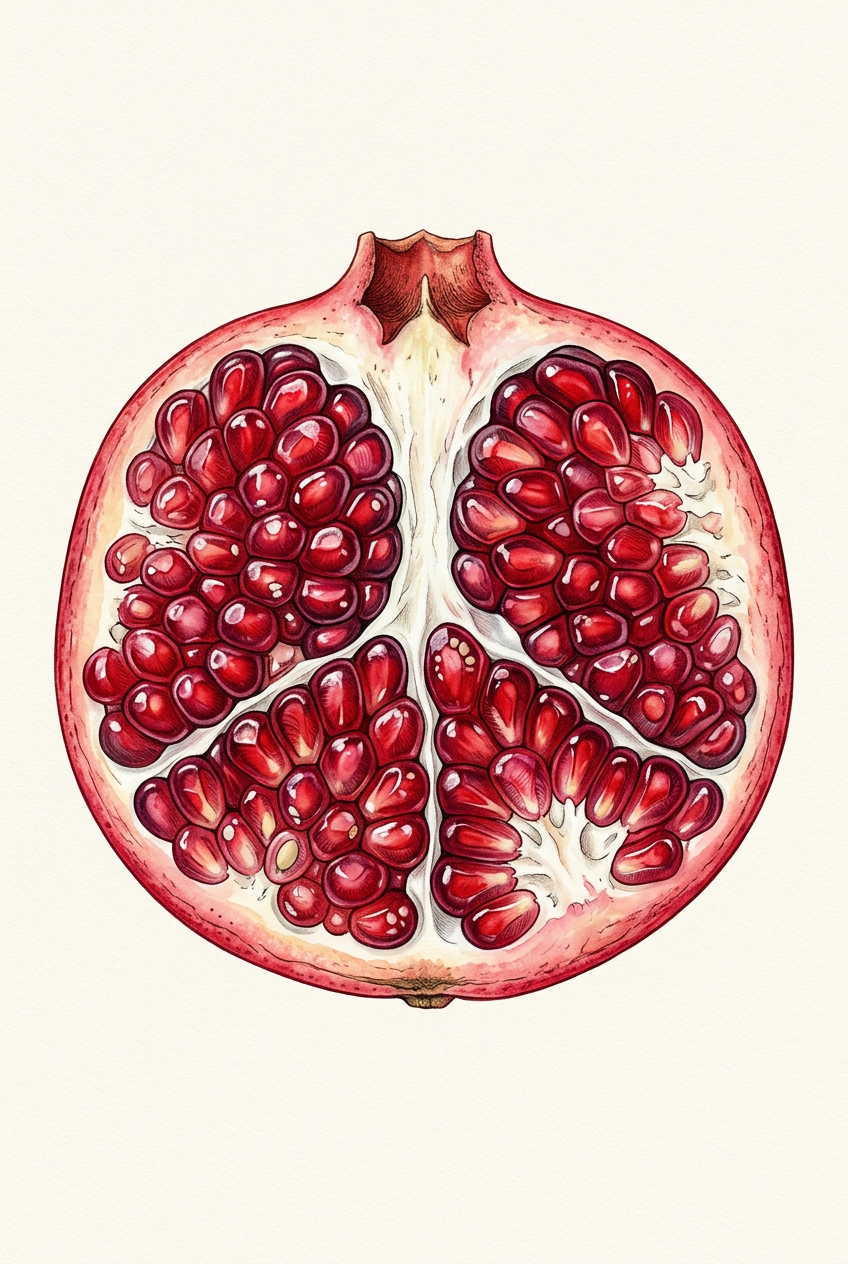 Affiche de grenade, poster de fruit illustré