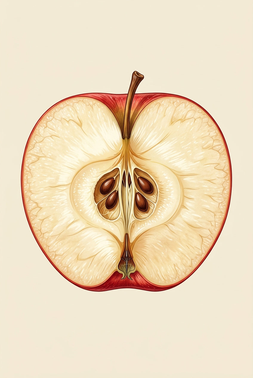 Affiche de pomme, poster coupe de fruit