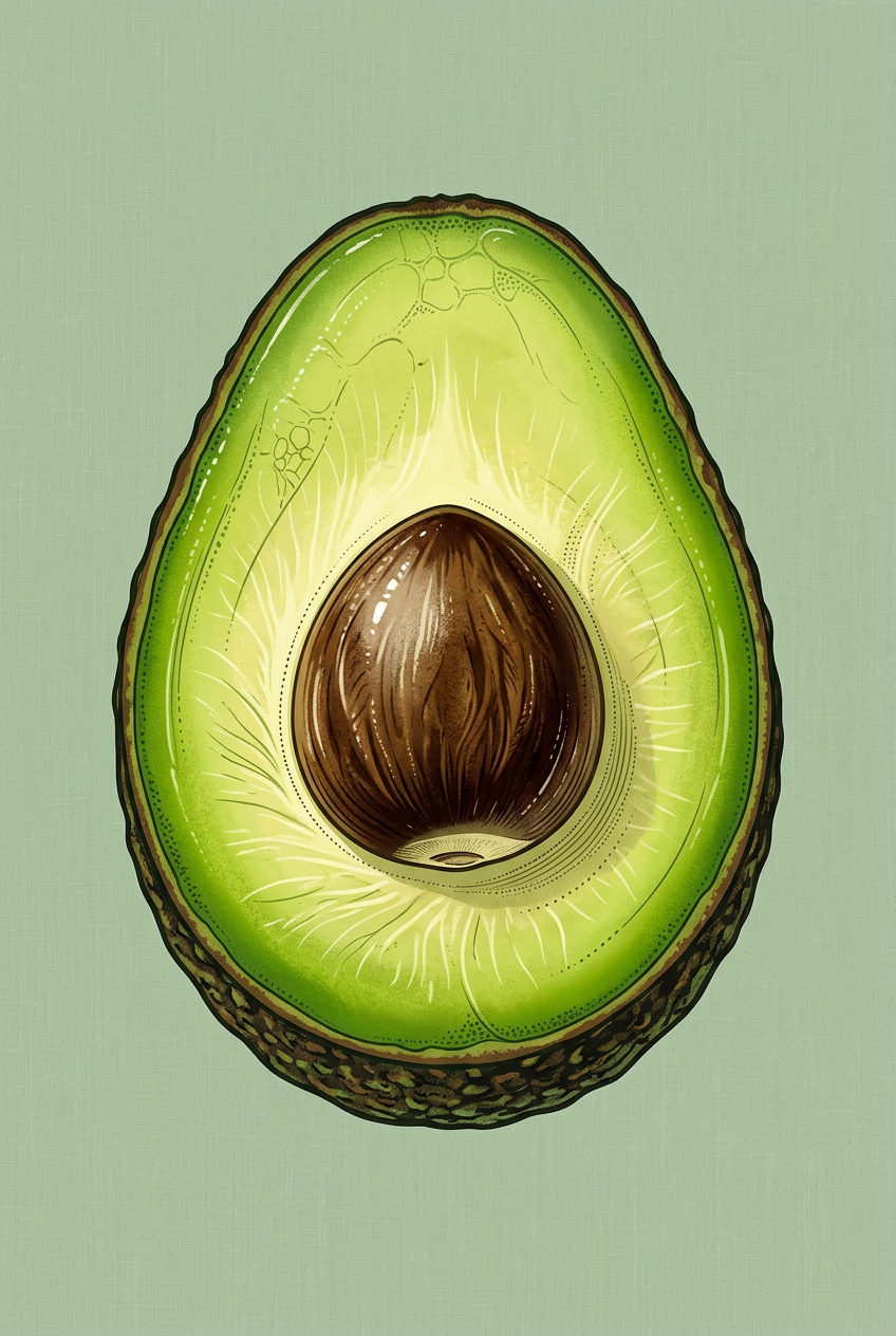 Affiche d'avocat, poster fruit vert - Poster Cuisine