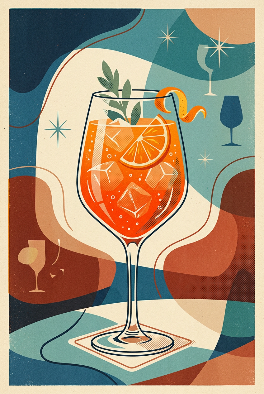 Poster Spritz, affiche cocktail art déco - Pour une cuisine