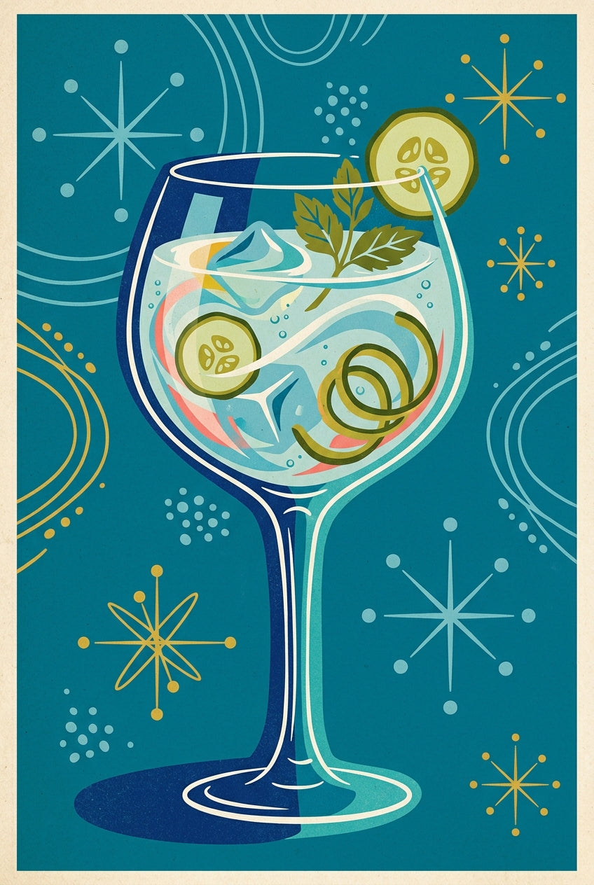 Poster du Gin Tonic, décoration cuisine vintage