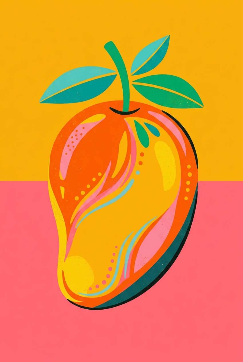 Affiche de Mangue, poster fruits exotiques