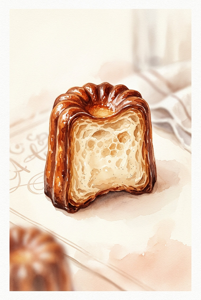 Affiche du Canelé, poster pâtisserie de Bordeaux