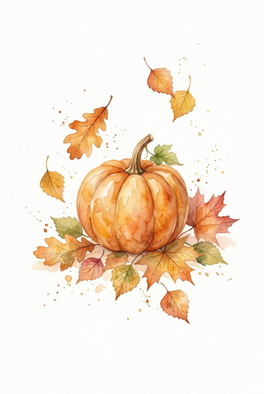 Affiche de Citrouille, poster feuilles d'automne