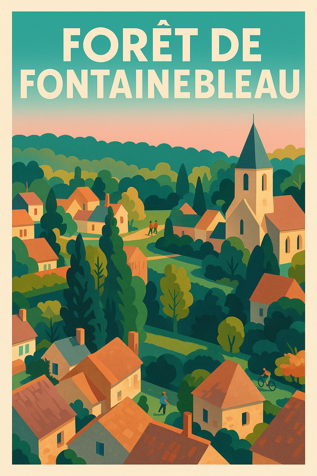 Affiche de Forêt de Fontainebleau - Évasion bucolique au cœur de la nature