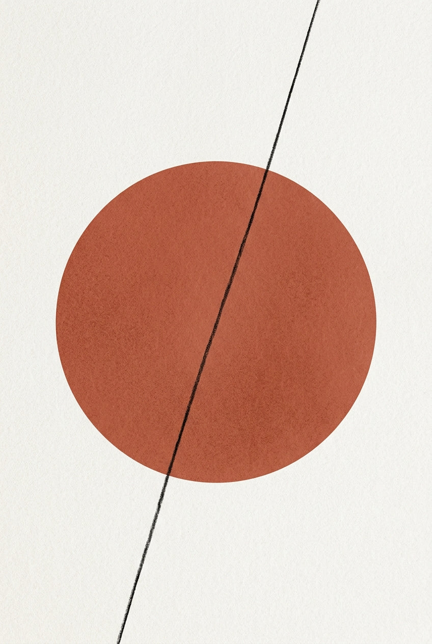 Affiche Chambre Ligne et Cercle - Poster Abstrait
