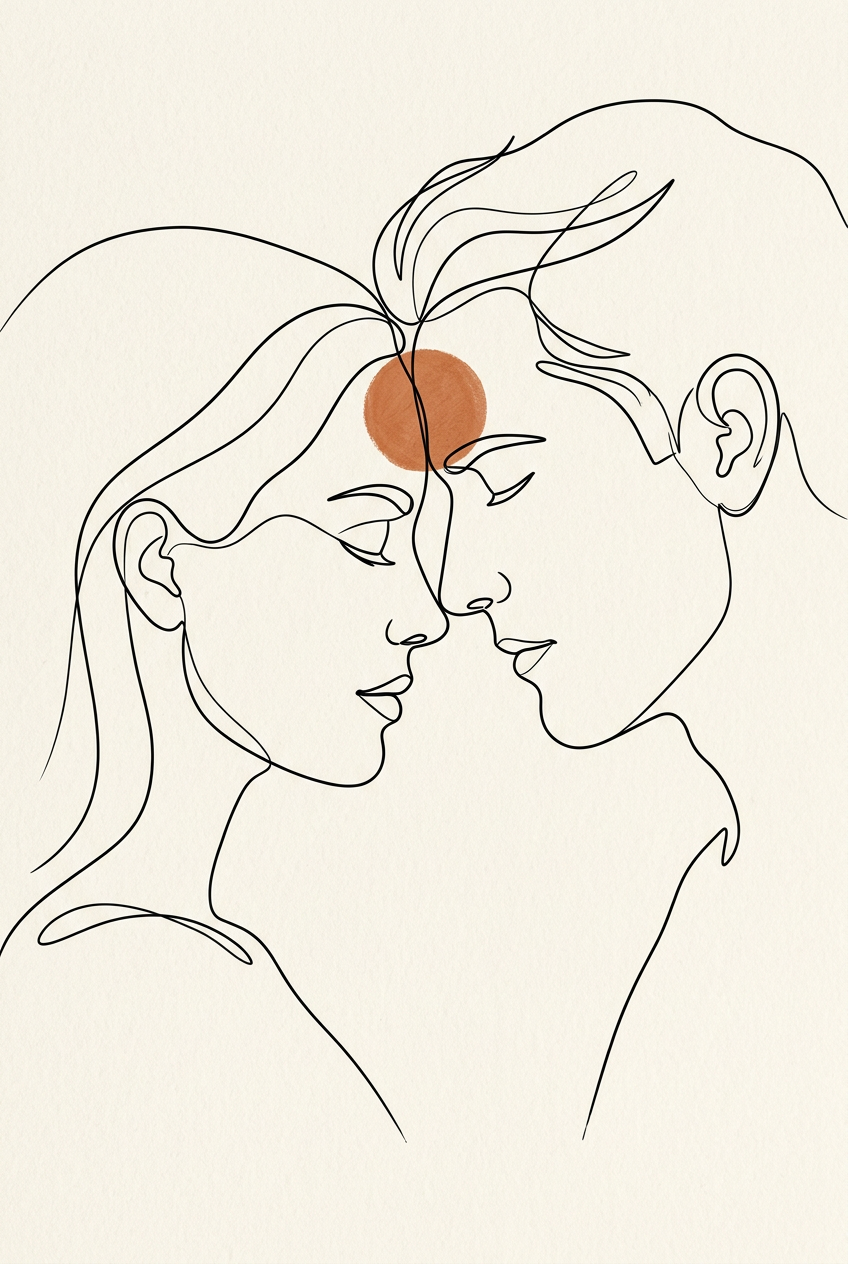 Affiche Chambre Deux Visages - Poster Line Art