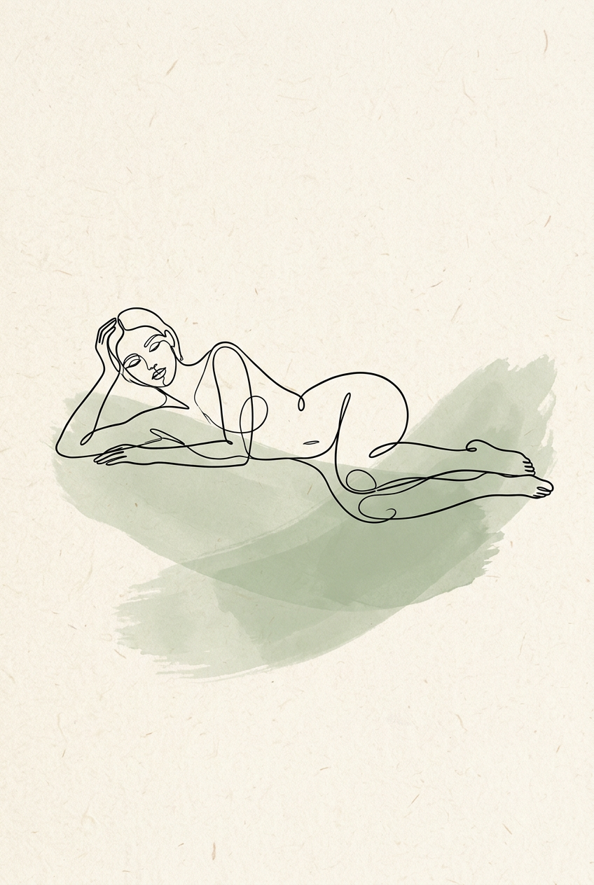 Affiche Chambre Femme Allongée - Poster Line Art
