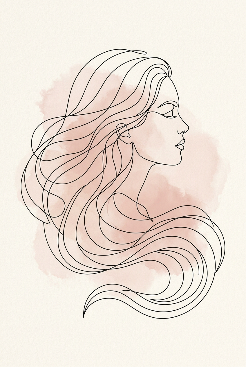 Affiche Chambre Femme Vagues - Poster Line Art