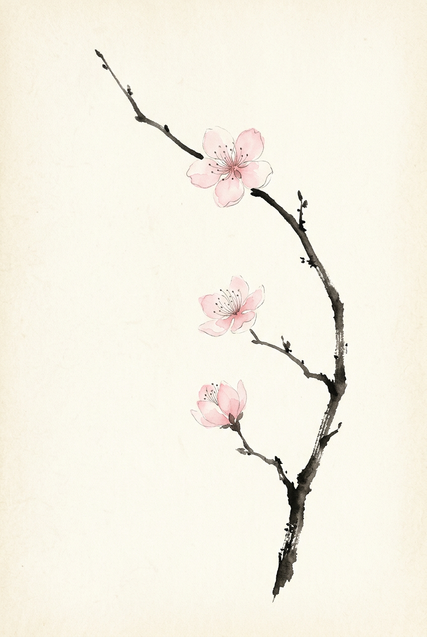 Affiche Chambre Fleurs de Cerisier - Poster Zen