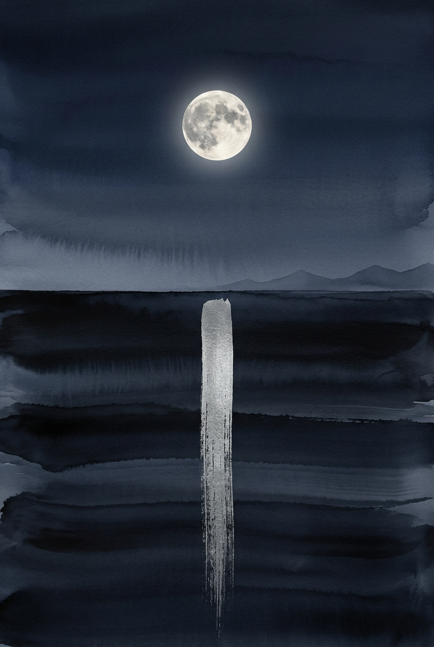 Affiche Chambre Lune sur la Mer - Poster Zen