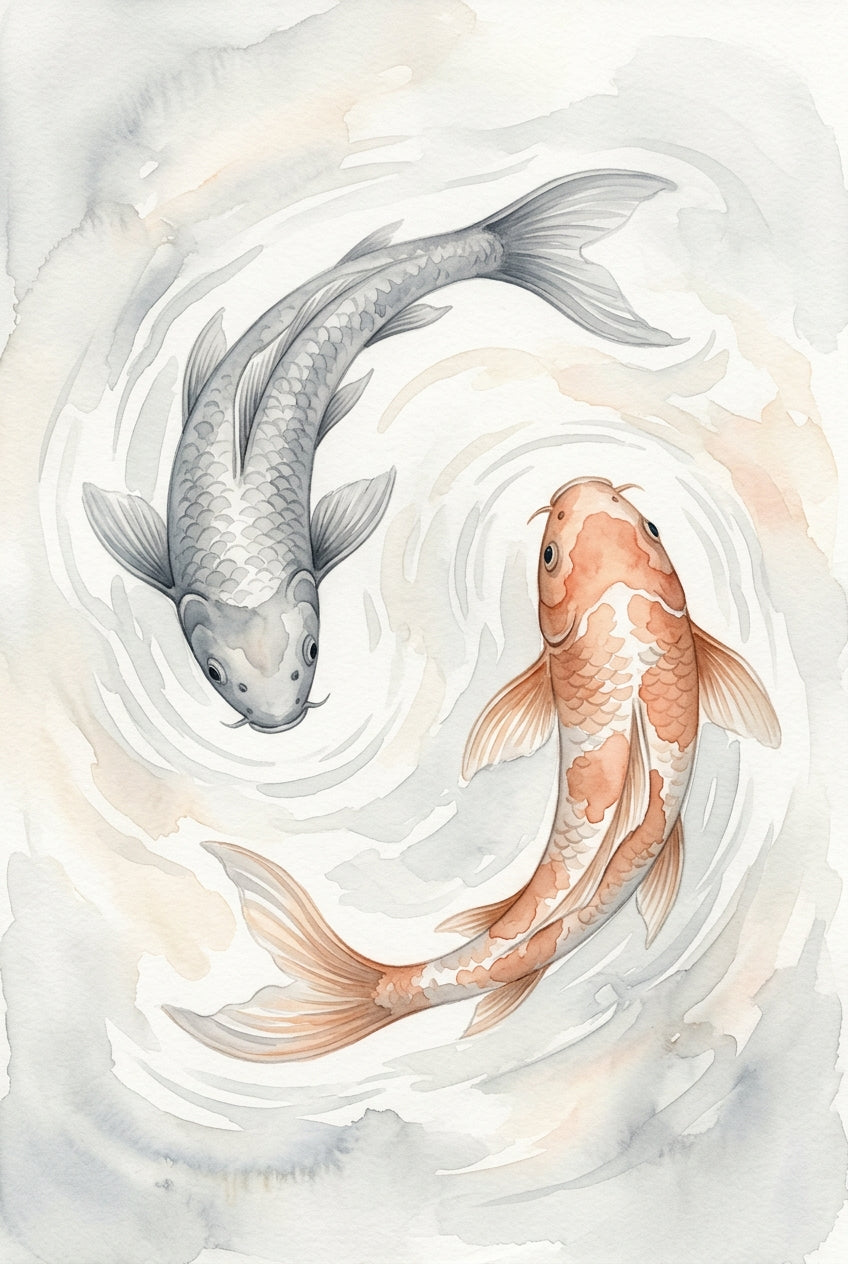 Affiche Chambre Poissons Koï - Poster Zen