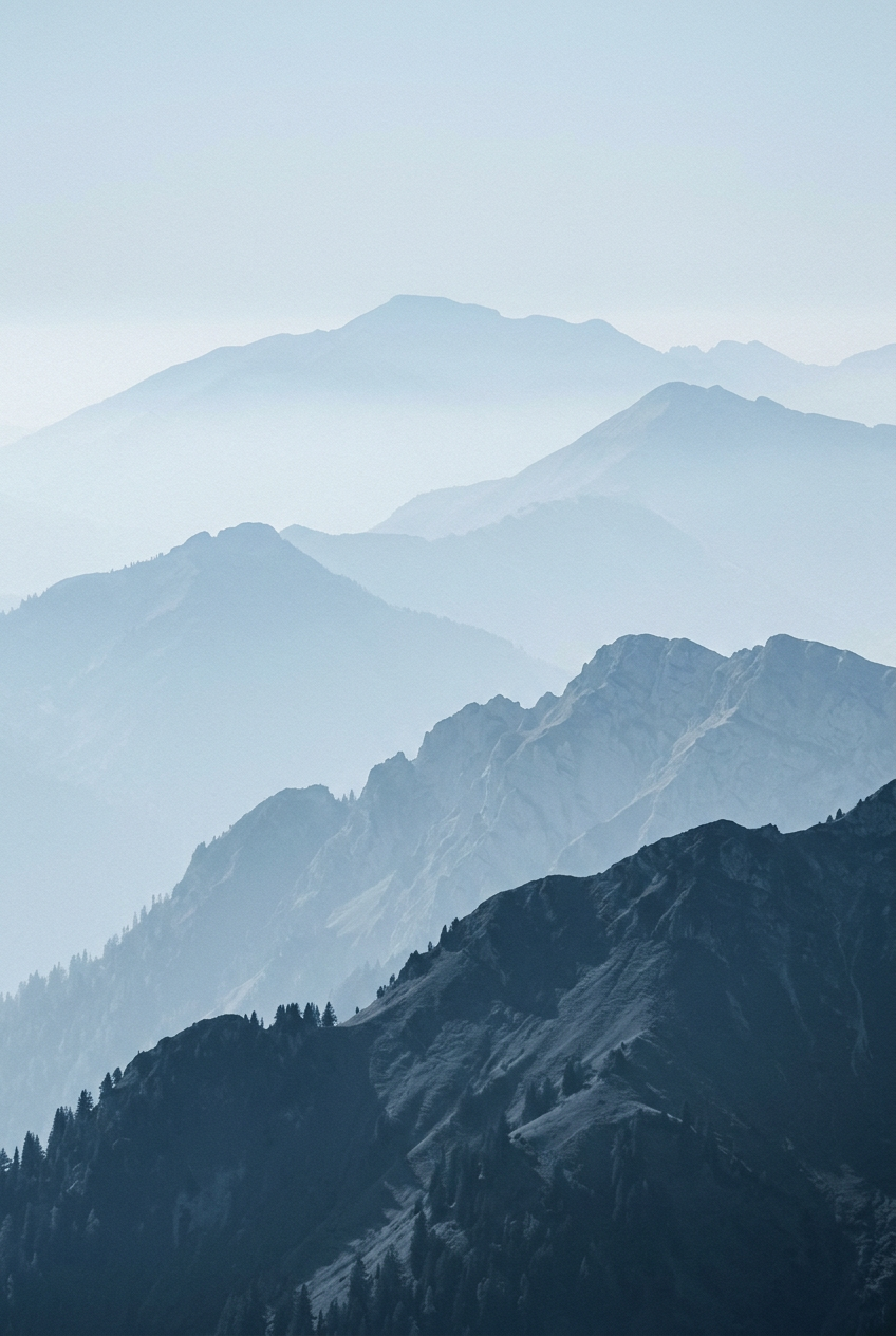 Affiche Chambre Montagnes Bleues - Poster Paysage