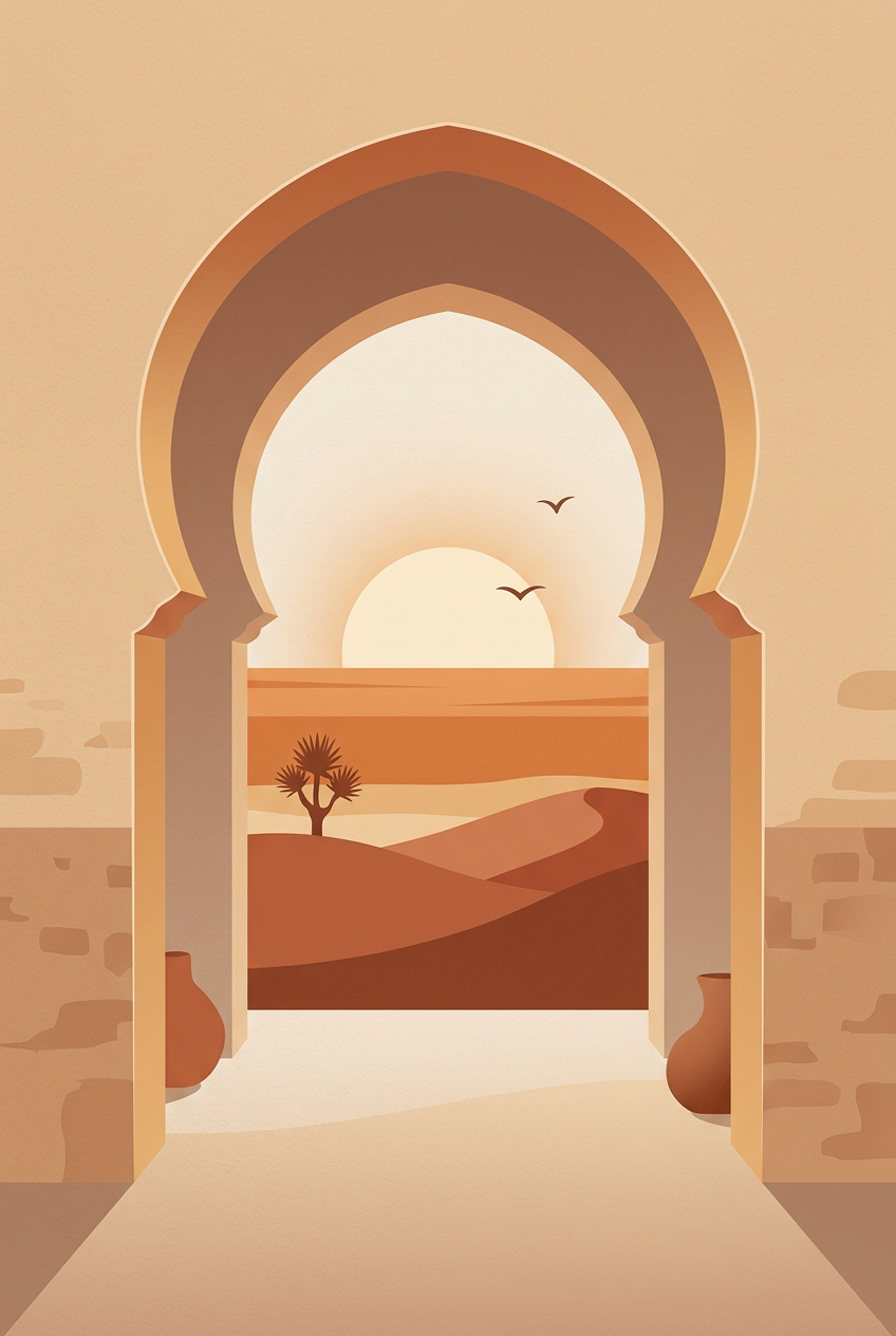 Affiche Chambre Arche sur l'Horizon - Poster Boho