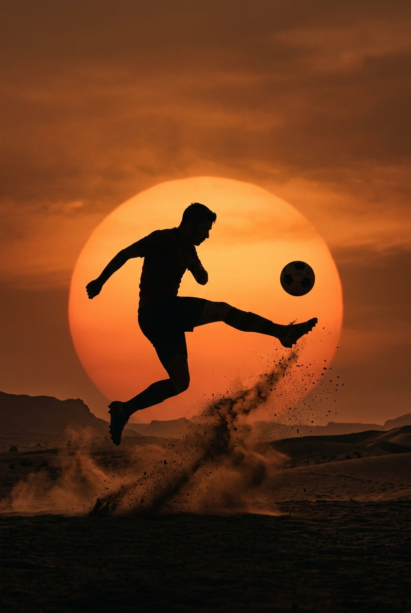 Affiche Chambre Ado Frappe au Coucher du Soleil - Poster Football
